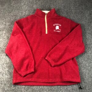 Lighthouse Apparel Kodiak Alaska Fleece Pullover Sweater Size S Red